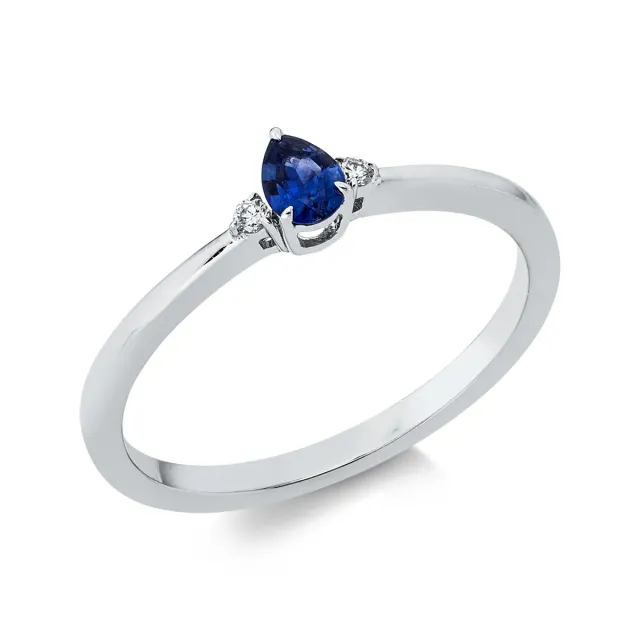 Hans Lorenz Farbstein Classic Ring Weißgold Gr. 54