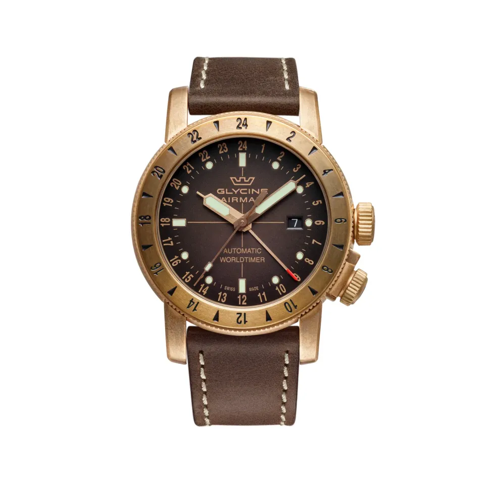 Glycine Airman 44 Bronze GMT GL0166 Herrenuhr Automatik