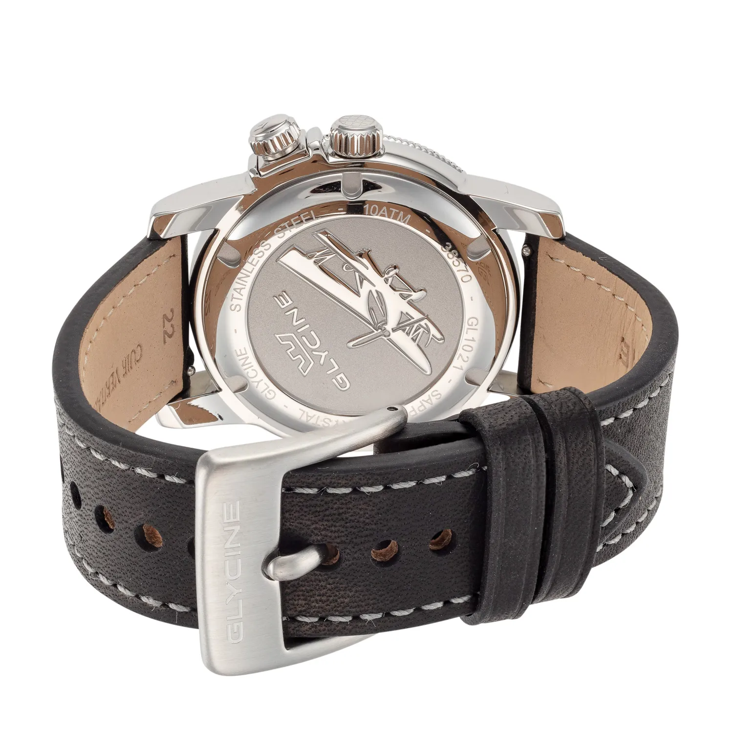Glycine Airman Worldtimer GL1021 Quarzuhr 42mm grün