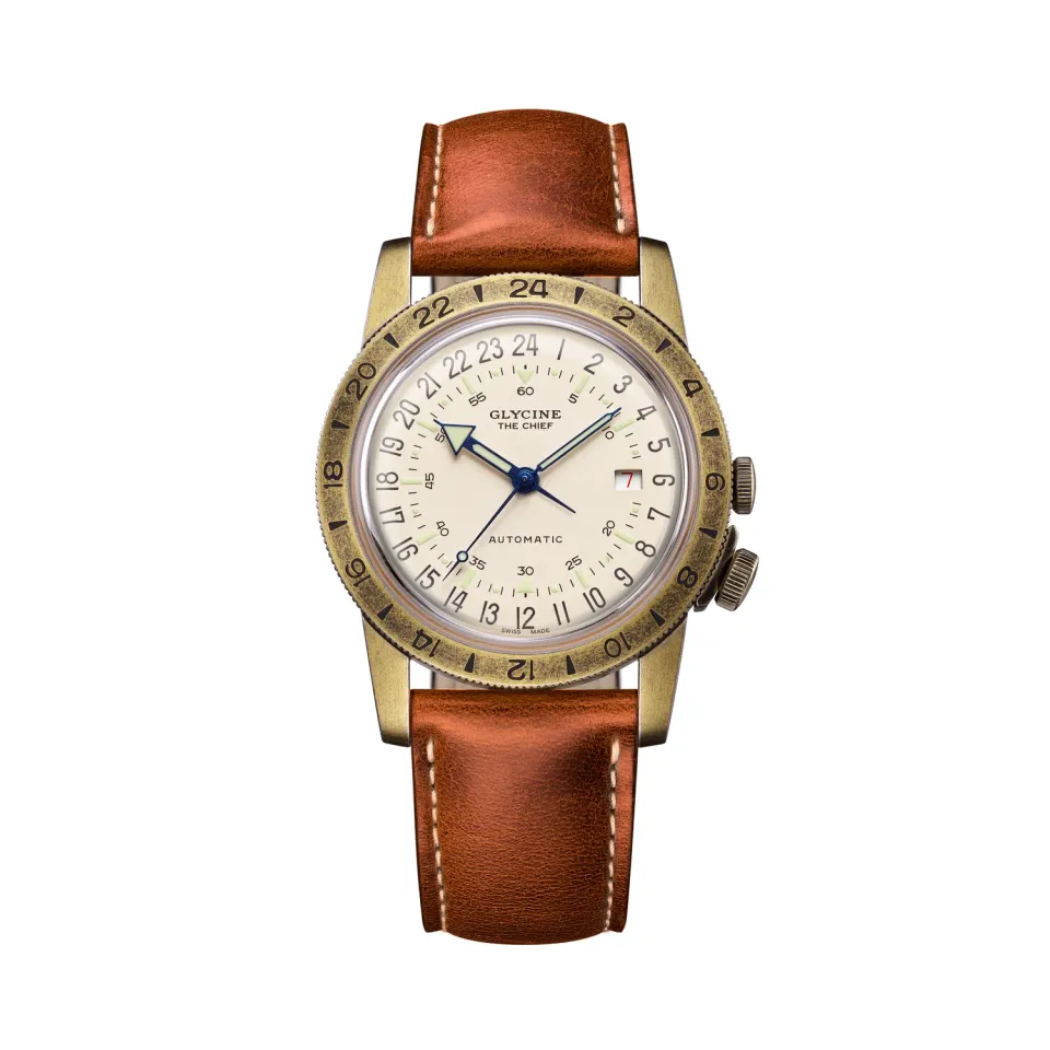 Glycine Airman Vintage Chief GL0415 Fliegeruhr silber 40mm