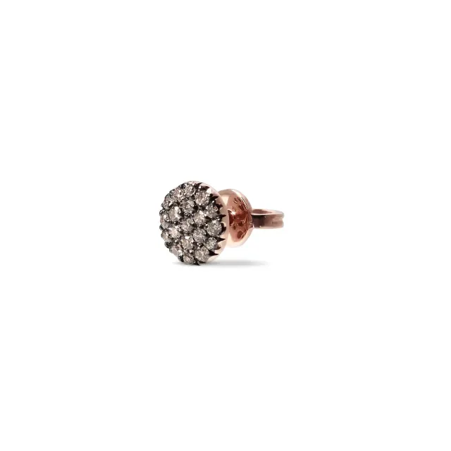 Krebber Essentials Magnolia Ohrstecker Gold braune Diamanten