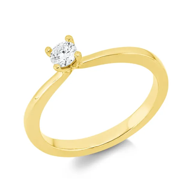Hans Lorenz Solitaire Ring Gelbgold 015