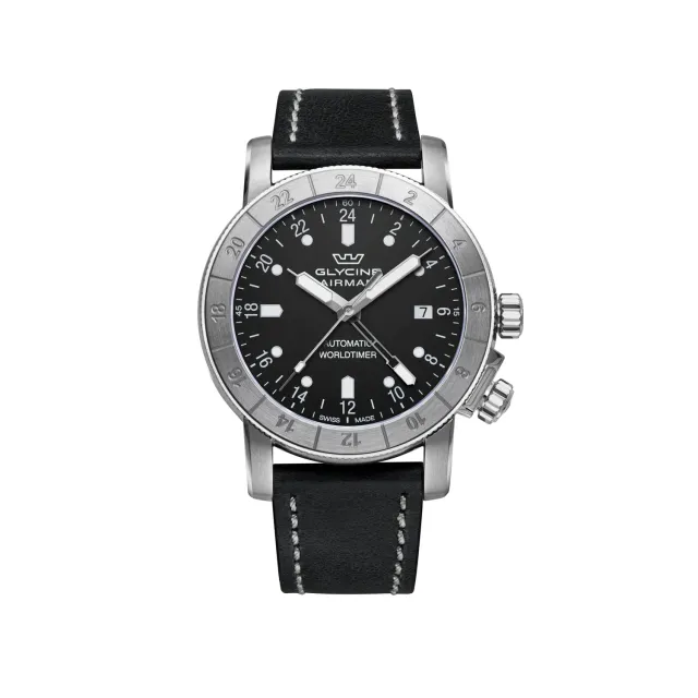 Glycine Airman GL0066 GMT Herrenuhr 42 mm schwarz