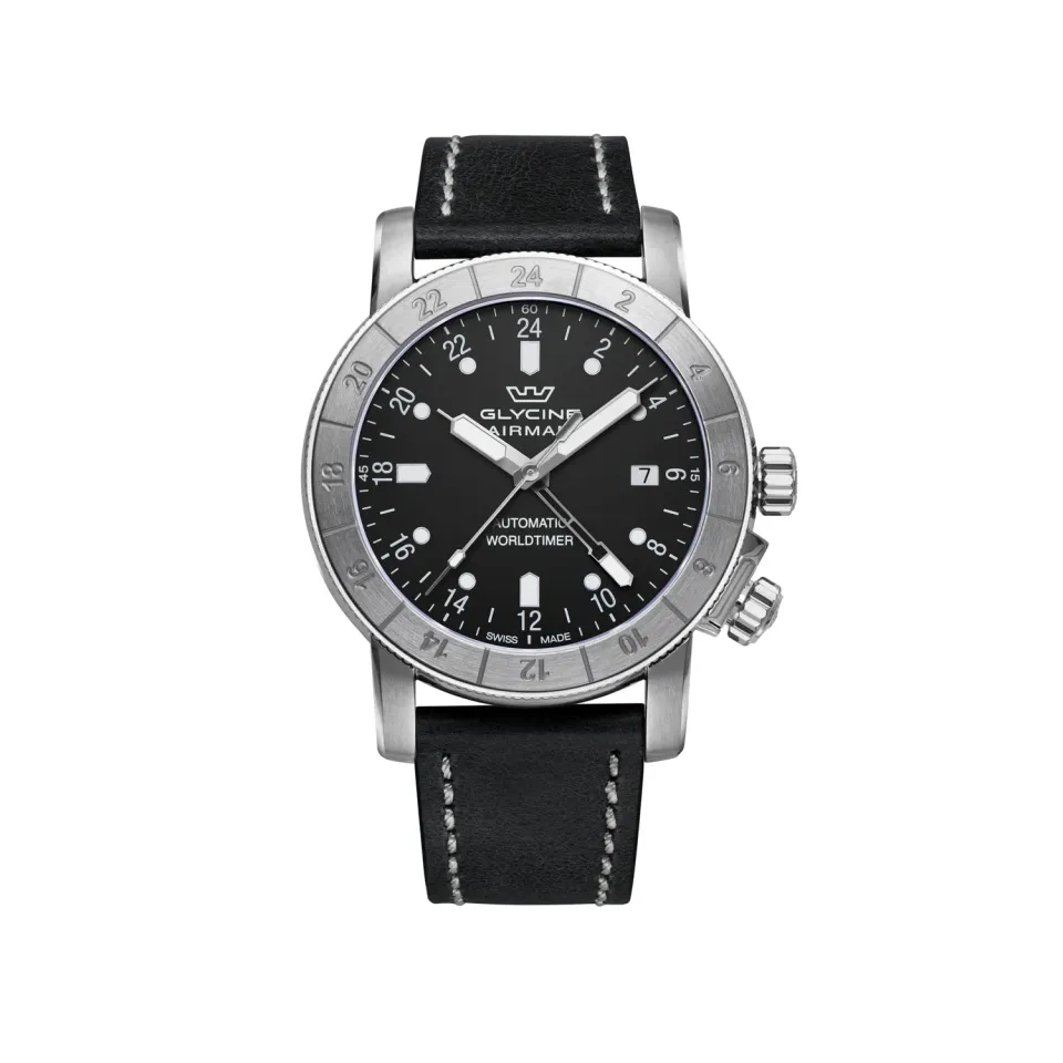Glycine Airman GL0066 GMT Herrenuhr 42 mm schwarz