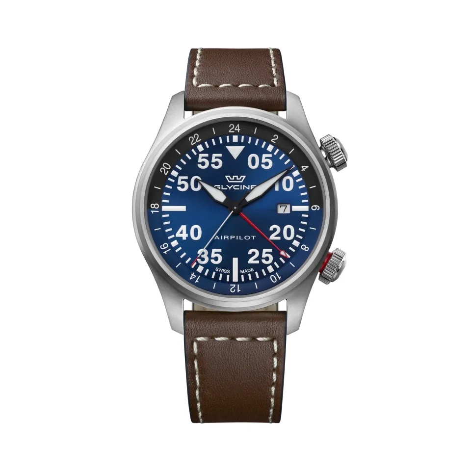 Glycine Airpilot GL0351 Herrenuhr 44mm GMT blau