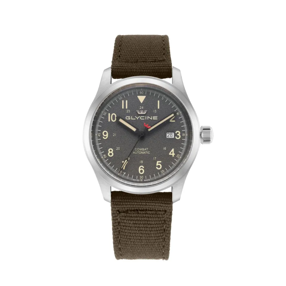 Glycine Combat Field GL0577 Herrenuhr Automatik grau 40 mm