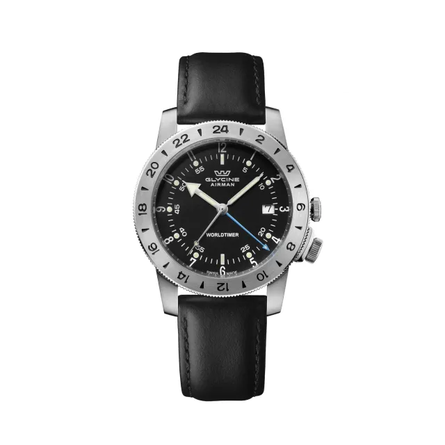 Glycine Airman Worldtimer GL1048 GMT Quarzuhr 40 mm