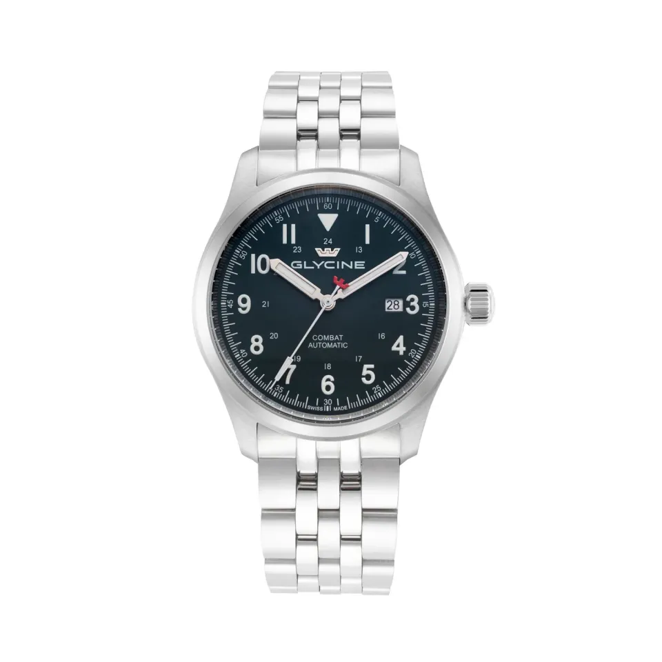 Glycine Combat Field GL0581 Herrenuhr blau 40mm