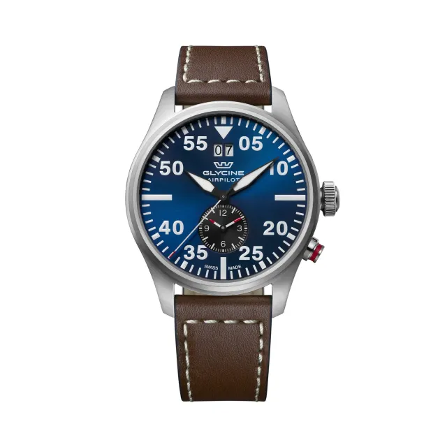 Glycine Airpilot GL0365 Quarzuhr 44 mm Blau Dual Time
