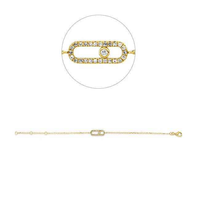 Hans Lorenz Modern Woman Armband Gold Brillant