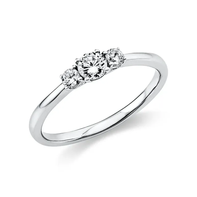 Hans Lorenz Solitaire Ring mit Besatz