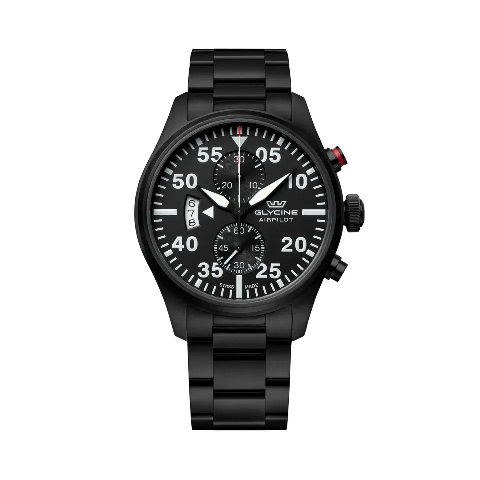 Glycine Airpilot Chrono GL0447 Herrenuhr 44mm Quarz