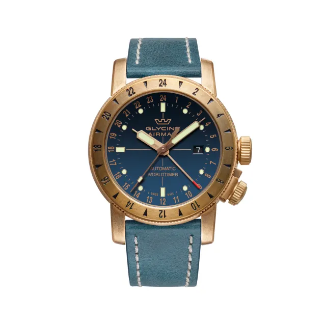 Glycine Airman GL0167 GMT Herrenuhr Bronze 44 mm