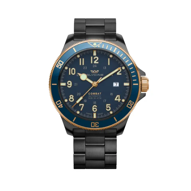 Glycine Combat Sub GL0279 Armbanduhr 46mm blau
