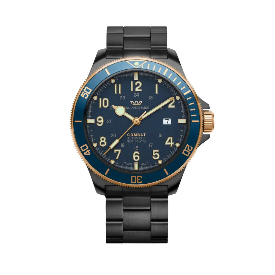 Glycine Combat Sub GL0279 Armbanduhr 46mm blau