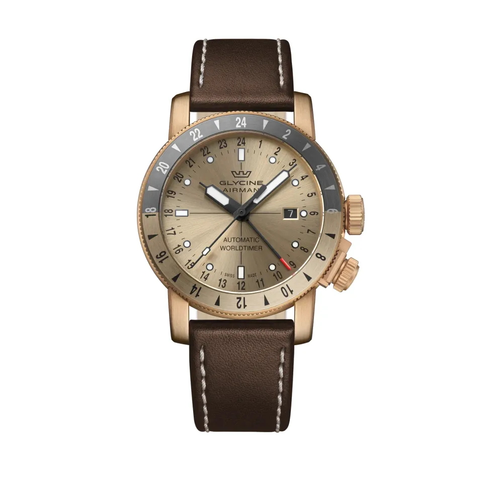 Glycine Airman Contemporary GL0551 Herrenuhr Bronze 44mm gold