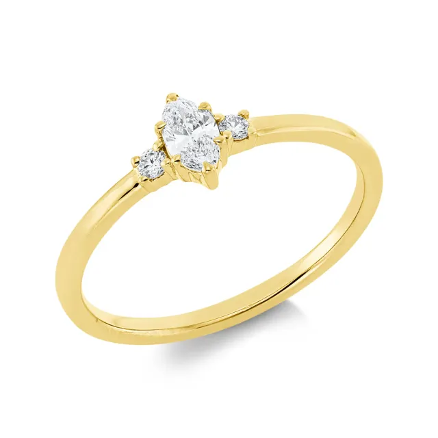 Hans Lorenz Solitaire Ring mit Besatz