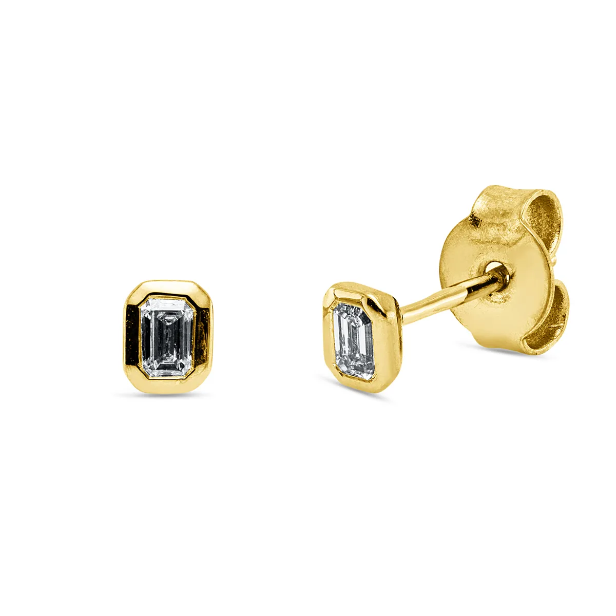 Hans Lorenz Baguette Ohrstecker Gelbgold Brillant