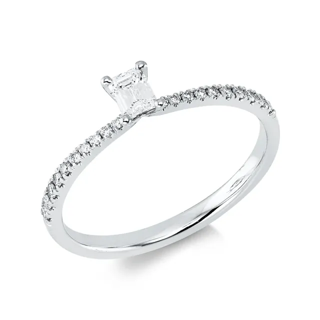 Hans Lorenz Solitaire Ring mit Besatz