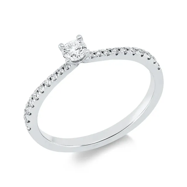 Hans Lorenz Solitaire Ring mit Besatz