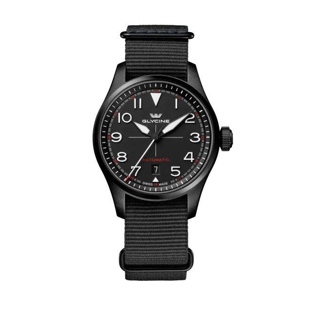 Glycine Airpilot GL0513 Uhr, Schwarz, Stoffarmband