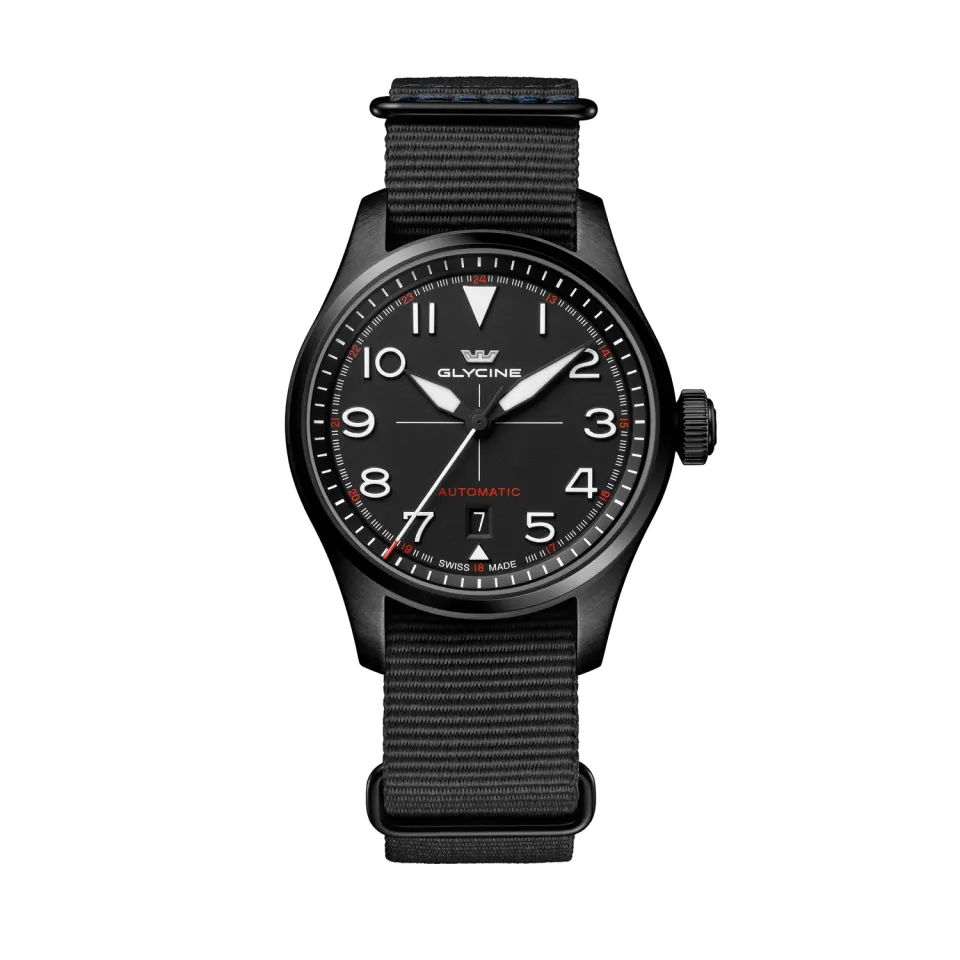 Glycine Airpilot GL0513 Uhr, Schwarz, Stoffarmband