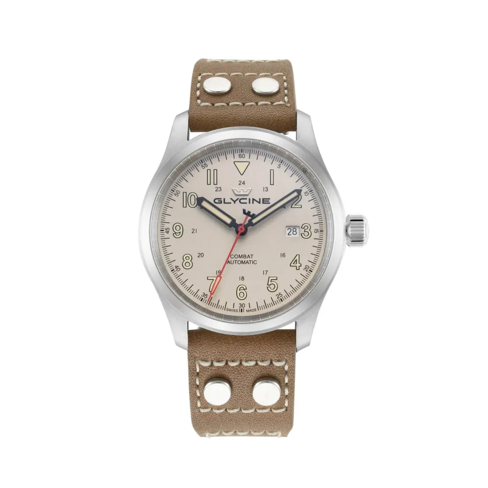 Glycine Combat Field GL0565 Herrenuhr Automatik beige 42 mm