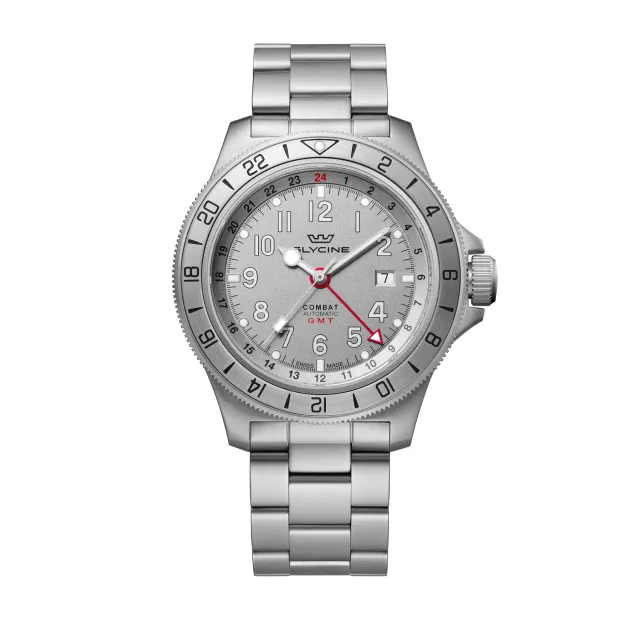 Glycine Combat Sub GMT GL0330 Uhr, Silber, Edelstahlarmband