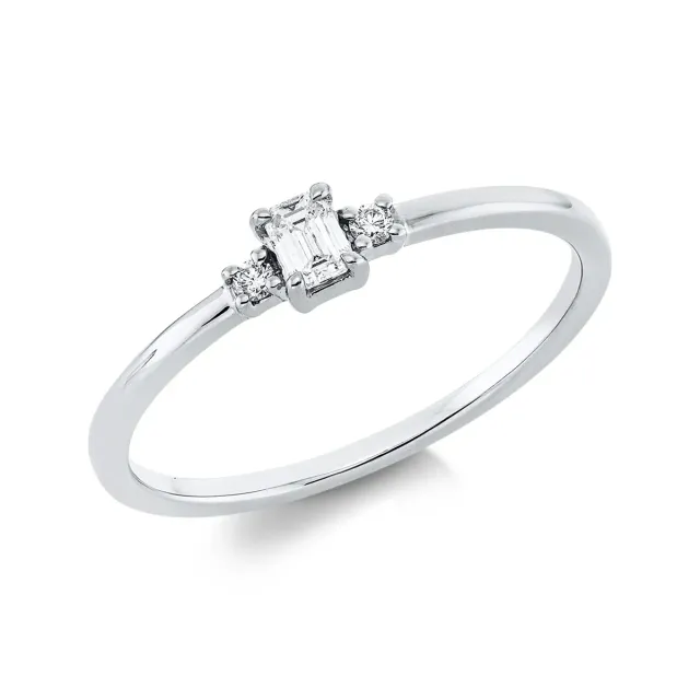 Hans Lorenz Ring Solitaire mit Besatz Ring