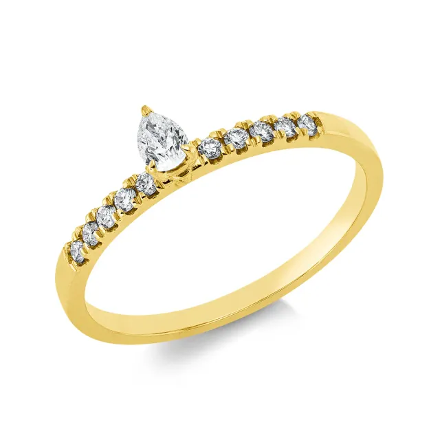 Hans Lorenz Solitaire Ring mit Besatz