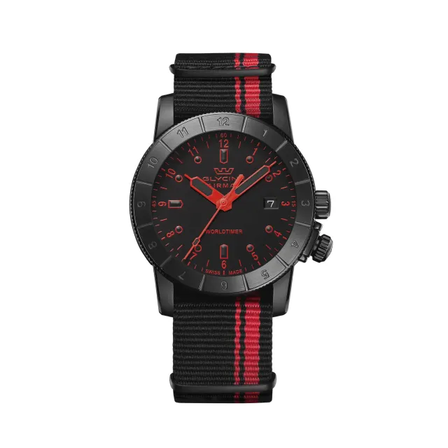 Glycine Airman Worldtimer GL1037 Quarzuhr 42 mm