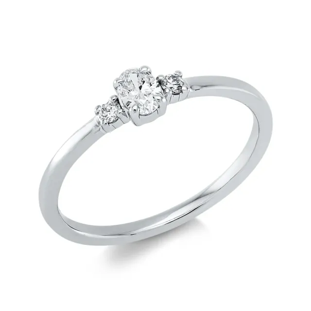 Hans Lorenz Solitaire Ring mit Besatz