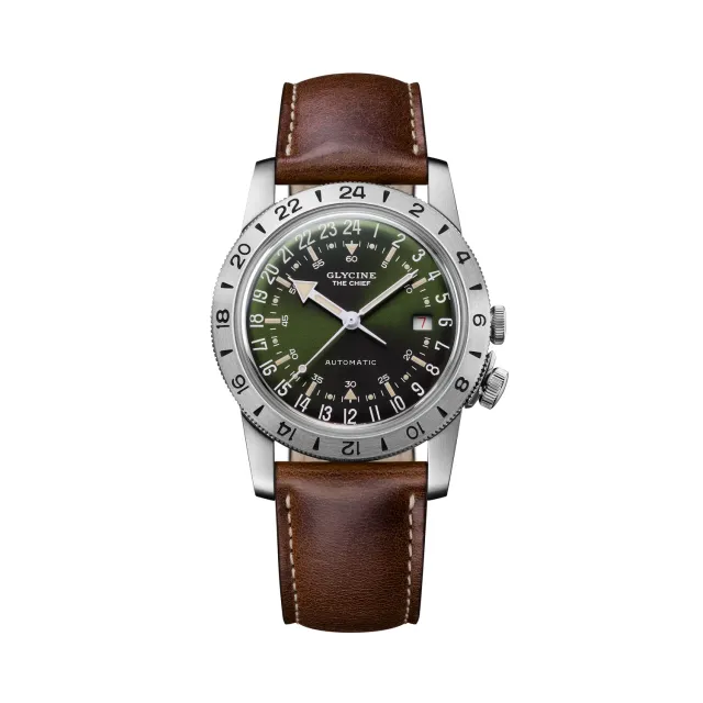 Glycine Airman Vintage The Chief Purist GL0410 Fliegeruhr grün