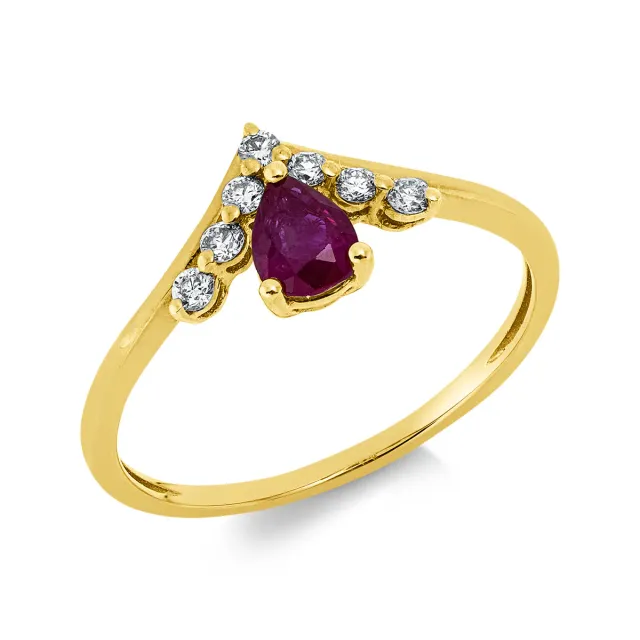 Hans Lorenz Farbstein Classic Ring mit Brillant
