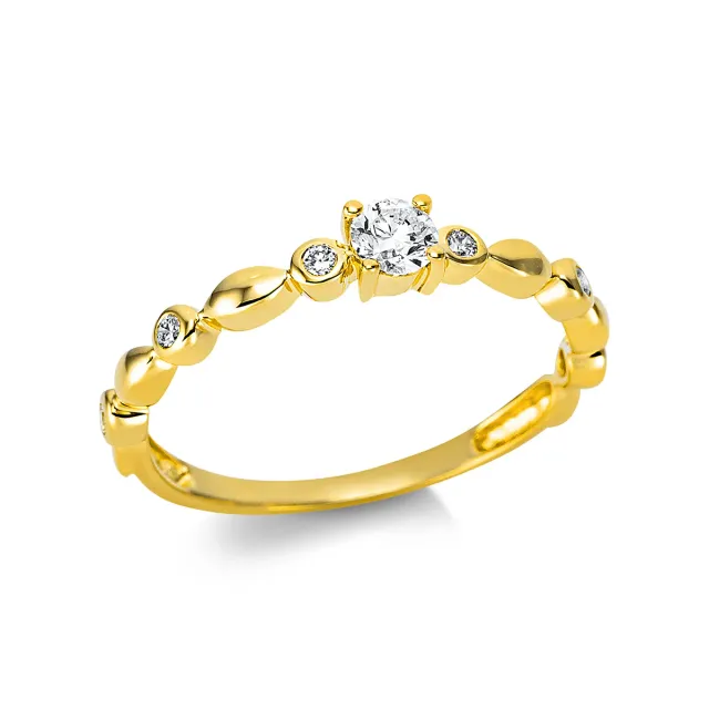 Hans Lorenz Solitaire Ring mit Besatz