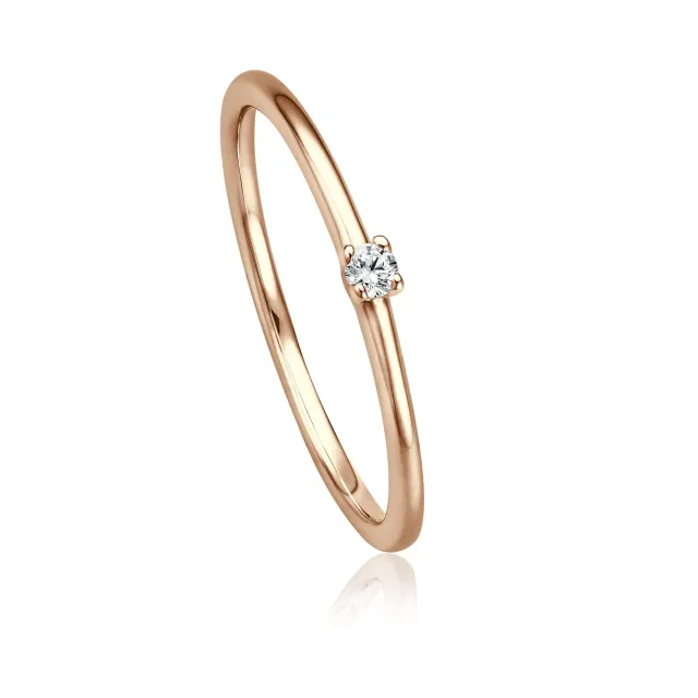 Krebber Essentials EH004509 Diamantring Roségold 0,04 ct Gr.52