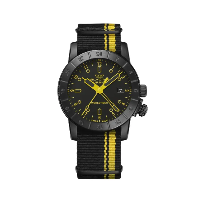 Glycine Airman Worldtimer GMT GL1030 42 mm Quarzuhr