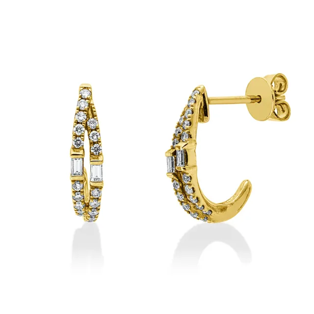 Hans Lorenz Baguette Ohrschmuck Ohrringe Diamantschliff
