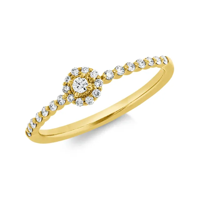 Hans Lorenz Solitaire Ring mit Besatz