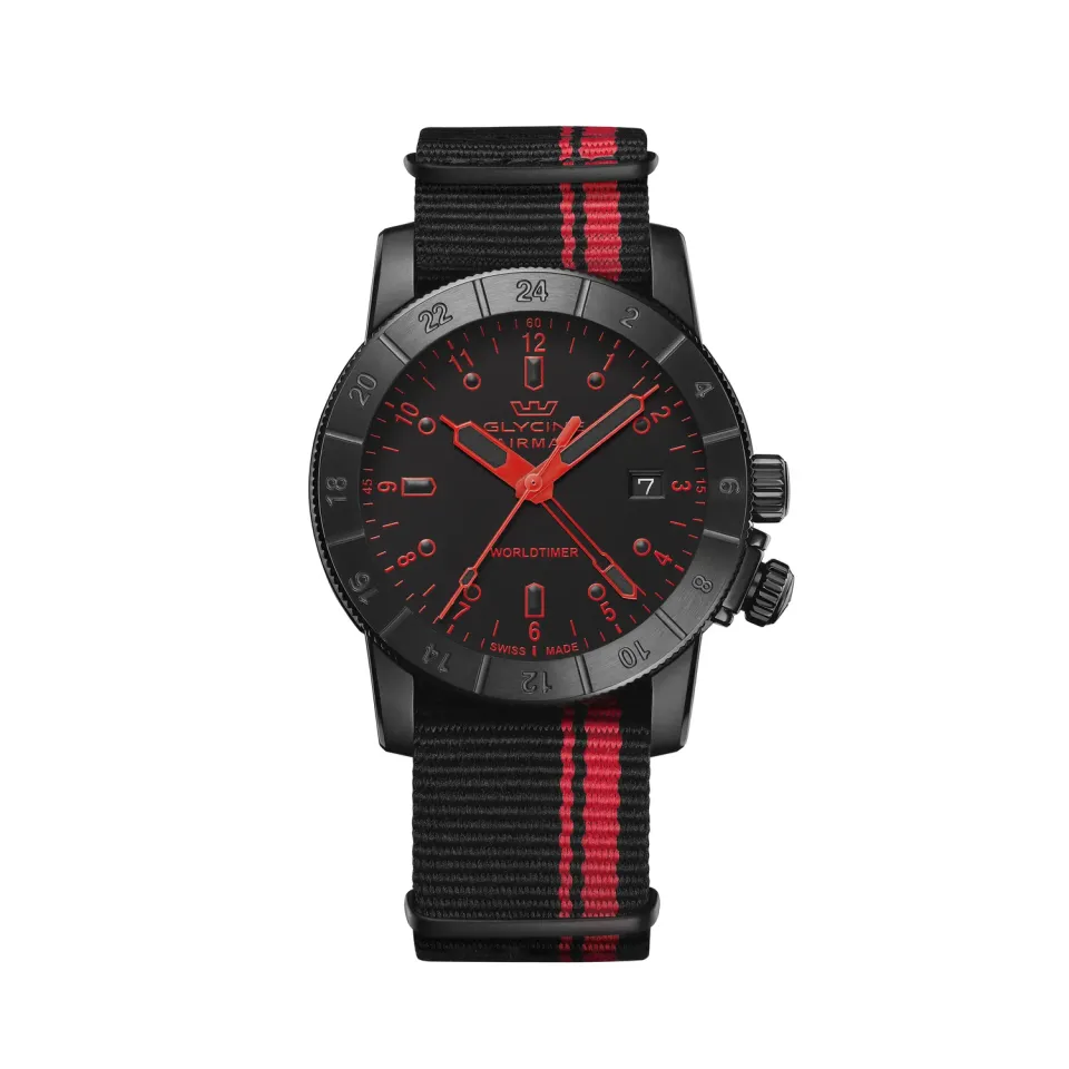 Glycine Airman Worldtimer GL1028 42 mm Quarzuhr