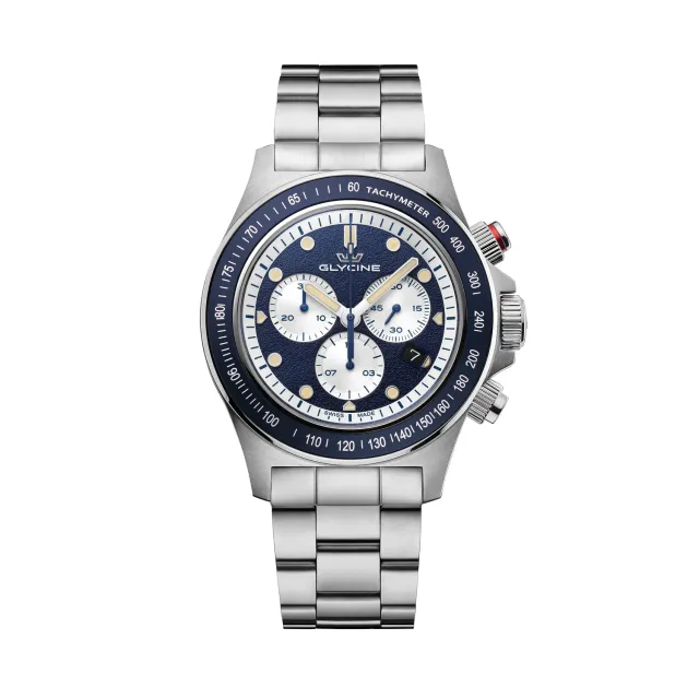 Glycine Combat Sport GL1043 Quarzuhr blau 43mm Chronograph