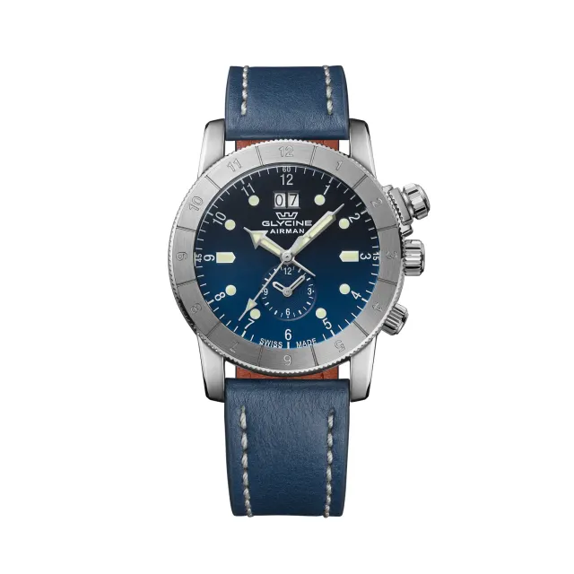Glycine Airman GL0151 GMT Quarzuhr blau 42 mm