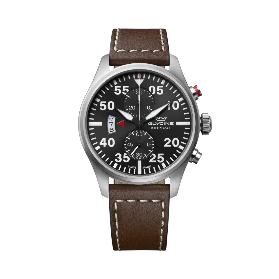 Glycine Airpilot Chrono GL0358 Herrenuhr Quarz 44mm schwarz