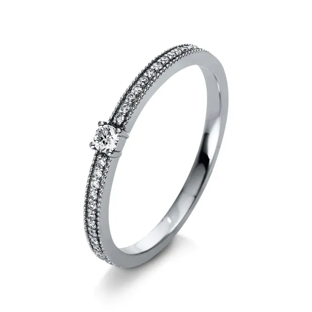 Hans Lorenz Solitaire Ring mit Besatz