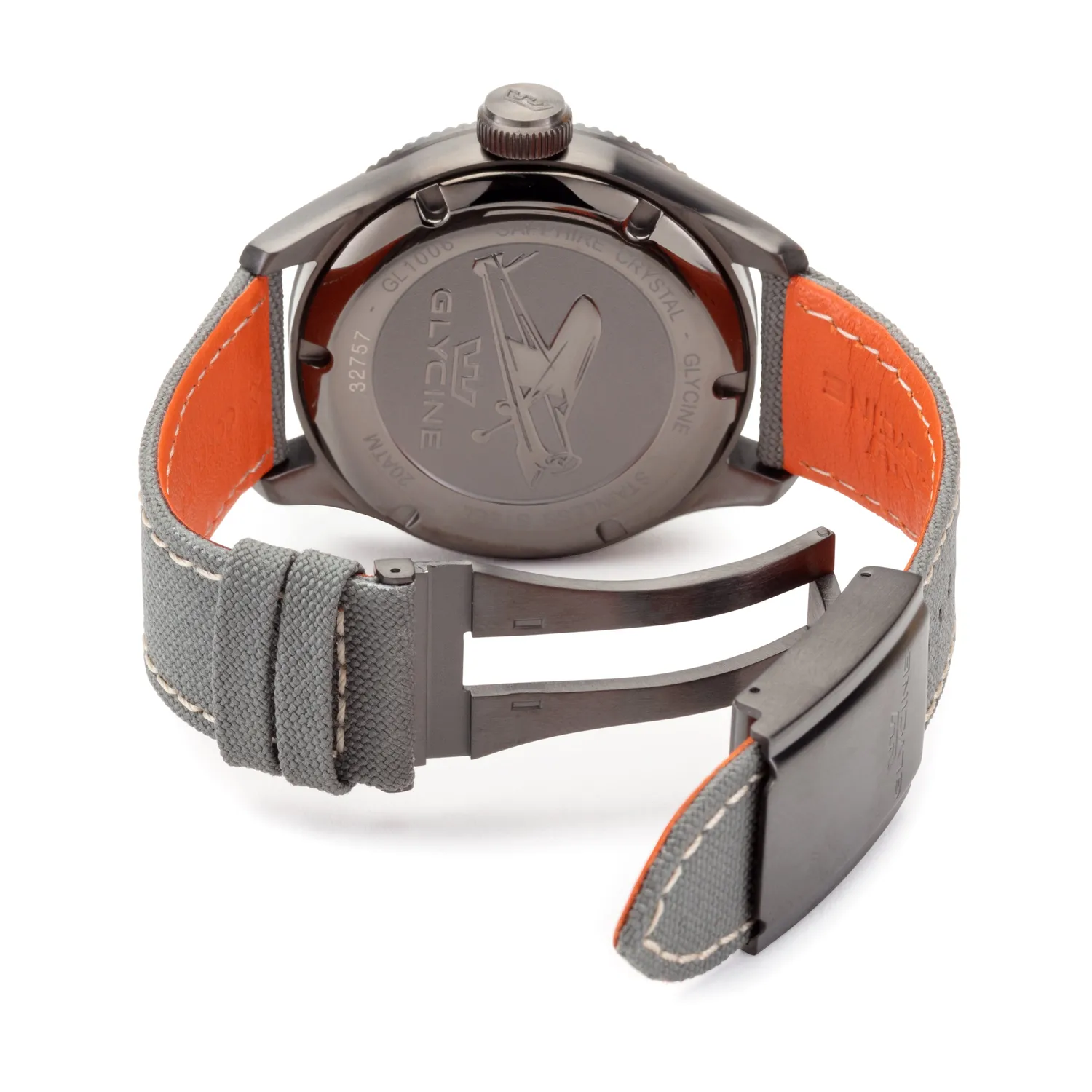 Glycine Airman GMT GL1006 Quarzuhr 45 mm schwarzes Zifferblatt